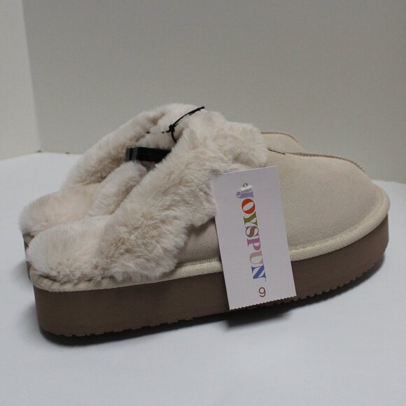Joyspun Women's Size 9 Beige Platform Clog Slippers - Picture 7 of 12